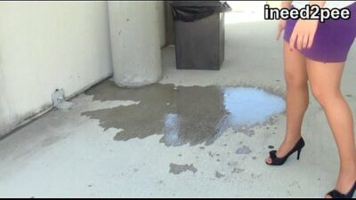 Girls peeing outside